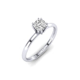 Gabriano Ivona 8 tırnaklı tektaş yüzük; GIA-HRD sertifikalı cushion pırlanta ve beyaz altın montürün üstten görünüşü